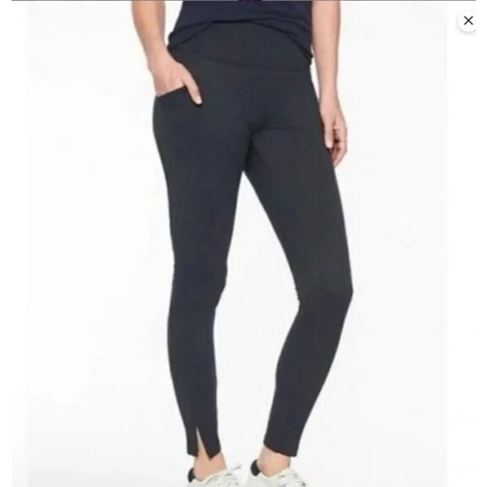 Athleta Dark Blue Metro High Rise Herringbone Leggings Size Small